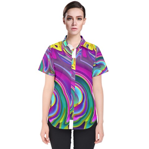 Background Art Abstract Watercolor Women s Short Sleeve Shirt by Nexatart