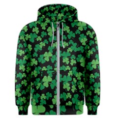 St  Patricks Day Clover Pattern Men s Zipper Hoodie