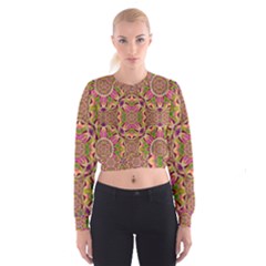 Jungle Flowers In Paradise  Lovely Chic Colors Cropped Sweatshirt by pepitasart