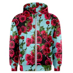 Roses Blue Men s Zipper Hoodie