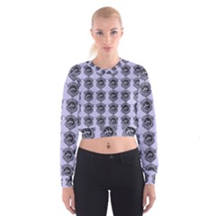 Three Women Blue Cropped Sweatshirt by snowwhitegirl