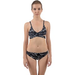 Dark Abstract Pattern Wrap Around Bikini Set by dflcprints