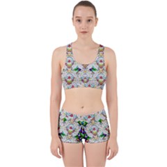 Nine Little Cartoon Dogs In The Green Grass Work It Out Sports Bra Set by pepitasart