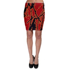 Vivid Abstract Grunge Texture Bodycon Skirt by dflcprints