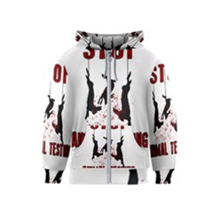 Stop Animal Testing - Rabbits  Kids  Zipper Hoodie by Valentinaart