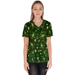 St Patricks Day Pattern Scrub Top by Valentinaart