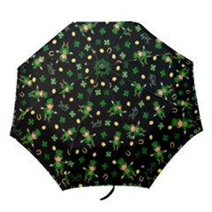 St Patricks Day Pattern Folding Umbrellas by Valentinaart