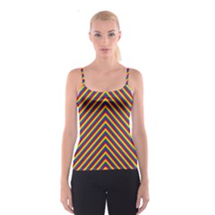 Gay Pride Flag Rainbow Chevron Stripe Spaghetti Strap Top by PodArtist
