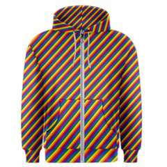 Gay Pride Flag Candy Cane Diagonal Stripe Men s Zipper Hoodie by PodArtist