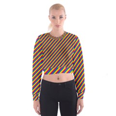 Gay Pride Flag Candy Cane Diagonal Stripe Cropped Sweatshirt by PodArtist