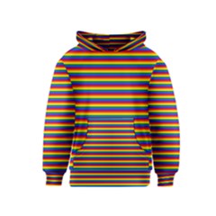 Horizontal Gay Pride Rainbow Flag Pin Stripes Kids  Pullover Hoodie by PodArtist