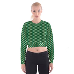 Irish Flag Green White Orange On Green St  Patrick s Day Ireland Cropped Sweatshirt by PodArtist