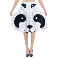 Panda  Flared Midi Skirt by Valentinaart