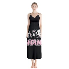 Panda  Button Up Chiffon Maxi Dress by Valentinaart