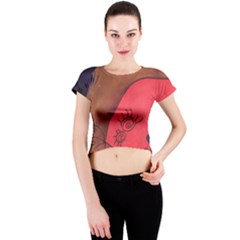 Red Worm Crew Neck Crop Top by snowwhitegirl