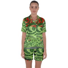 Turtle Satin Short Sleeve Pyjamas Set by snowwhitegirl