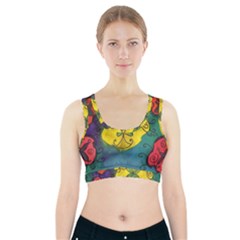 Cross Flowers Sports Bra With Pocket