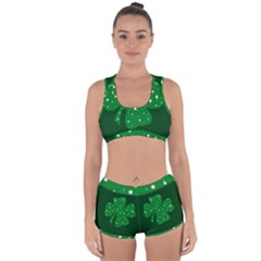 Sparkly Clover Racerback Boyleg Bikini Set by Valentinaart