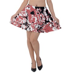 Textured Floral Collage Velvet Skater Skirt by dflcprints