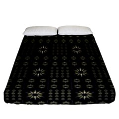 Dark Ethnic Stars Motif Pattern Fitted Sheet (california King Size) by dflcprints