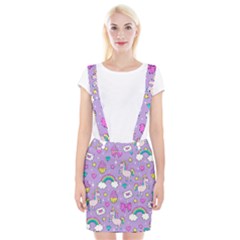 Cute Unicorn Pattern Braces Suspender Skirt by Valentinaart