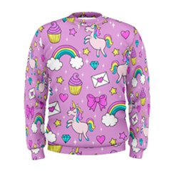 Cute Unicorn Pattern Men s Sweatshirt by Valentinaart