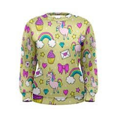 Cute Unicorn Pattern Women s Sweatshirt by Valentinaart