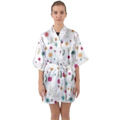 Easter Bunny  Quarter Sleeve Kimono Robe by Valentinaart