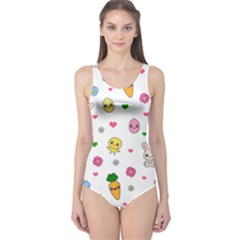 Easter Kawaii Pattern One Piece Swimsuit by Valentinaart