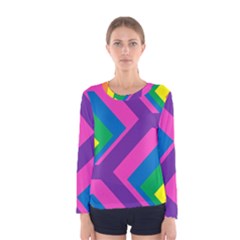 Geometric Rainbow Spectrum Colors Women s Long Sleeve Tee