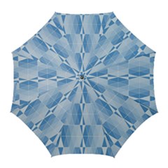 Blue Monochrome Geometric Design Golf Umbrellas by Nexatart