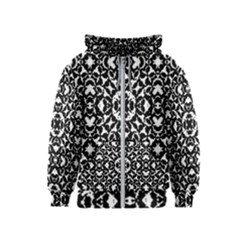 Black And White Geometric Pattern Kids  Zipper Hoodie by dflcprints