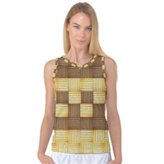 Wood Texture Grain Weave Dark Women s Basketball Tank Top by Nexatart