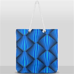 Abstract Waves Motion Psychedelic Full Print Rope Handle Tote (large) by Nexatart