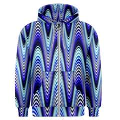 Waves Wavy Blue Pale Cobalt Navy Men s Zipper Hoodie by Nexatart