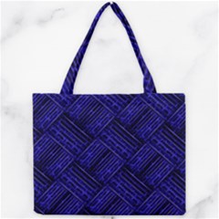 Cobalt Blue Weave Texture Mini Tote Bag by Nexatart