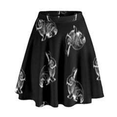 Rabbit Pattern High Waist Skirt by Valentinaart