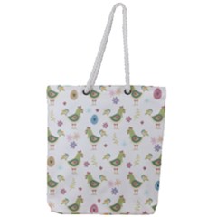 Easter Pattern Full Print Rope Handle Tote (large)