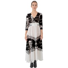 Edgar Allan Poe  - Never More Button Up Boho Maxi Dress by Valentinaart