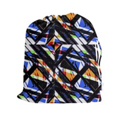 Multicolor Geometric Abstract Pattern Drawstring Pouches (xxl) by dflcprints