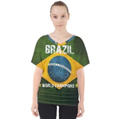 Football World Cup V-neck Dolman Drape Top by Valentinaart