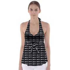 Bored Comic Style Word Pattern Babydoll Tankini Top by dflcprints