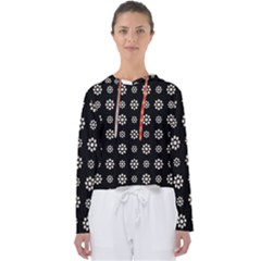 Dark Stylized Floral Pattern Women s Slouchy Sweat by dflcprints