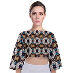 Pattern-17 Tie Back Butterfly Sleeve Chiffon Top by ArtworkByPatrick