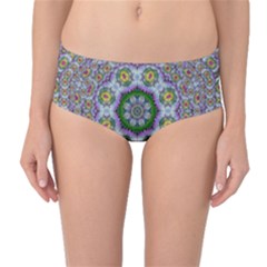 Summer Bloom In Floral Spring Time Mid-waist Bikini Bottoms by pepitasart