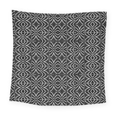 Black And White Tribal Print Square Tapestry (large) by dflcprints