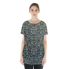 Camouflage Ornate Pattern Skirt Hem Sports Top by dflcprints