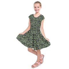 Camouflage Ornate Pattern Kids  Short Sleeve Dress by dflcprints