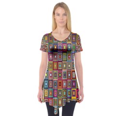 Artwork By Patrick-pattern-33 Short Sleeve Tunic  by ArtworkByPatrick