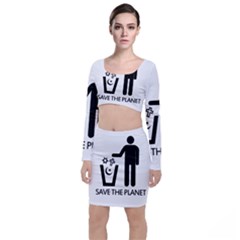 Save The Planet - Religions  Long Sleeve Crop Top & Bodycon Skirt Set by Valentinaart